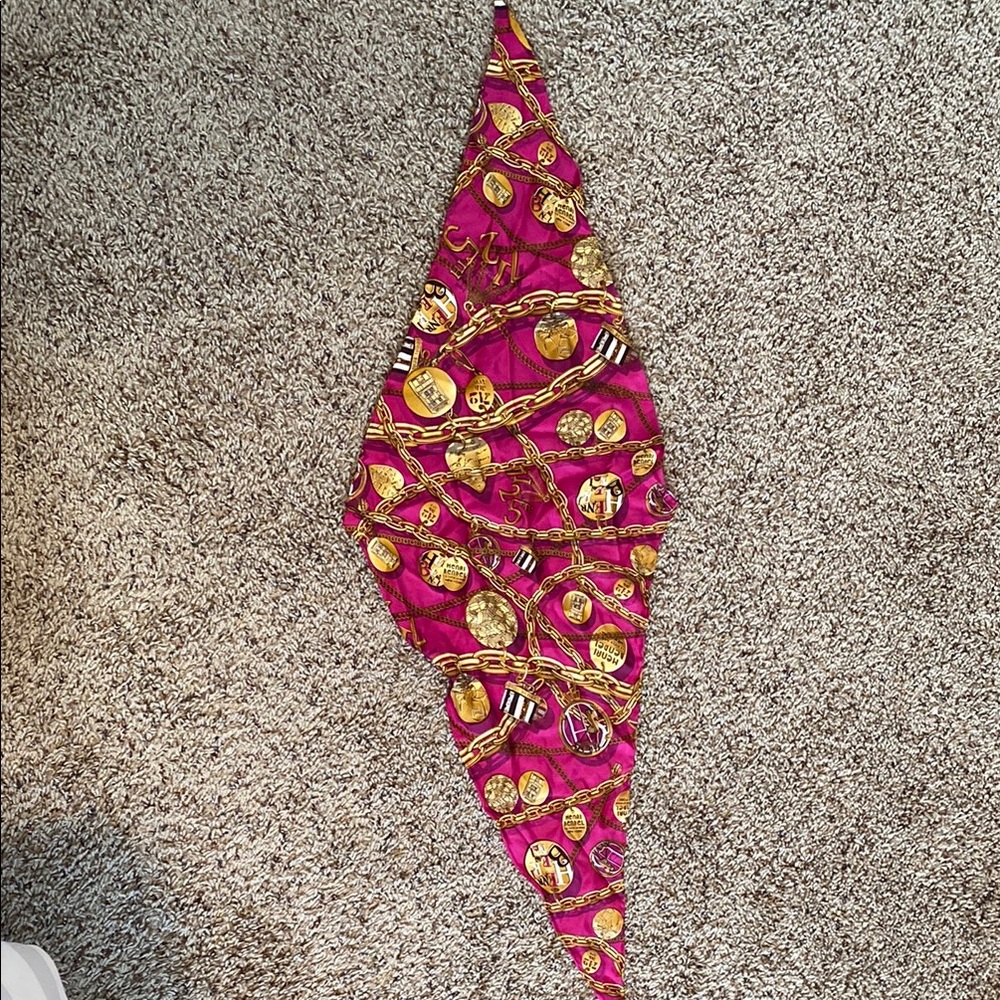 Henri Bendel Pink and Gold Scarf